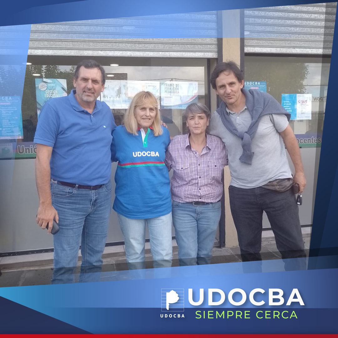 udocbacentral's tweet photo. En la Seccional de Azul, nuestros líderes sindicales encabezados por el Sec. General @AlejandrooSalce, el Sec. Gremial @gustavofsalcedo y la Sec. de Capacitación @yaniyenien se reunieron con Delegadas/os para discutir la situación educativa https://t.co/O7JTcc8T9B