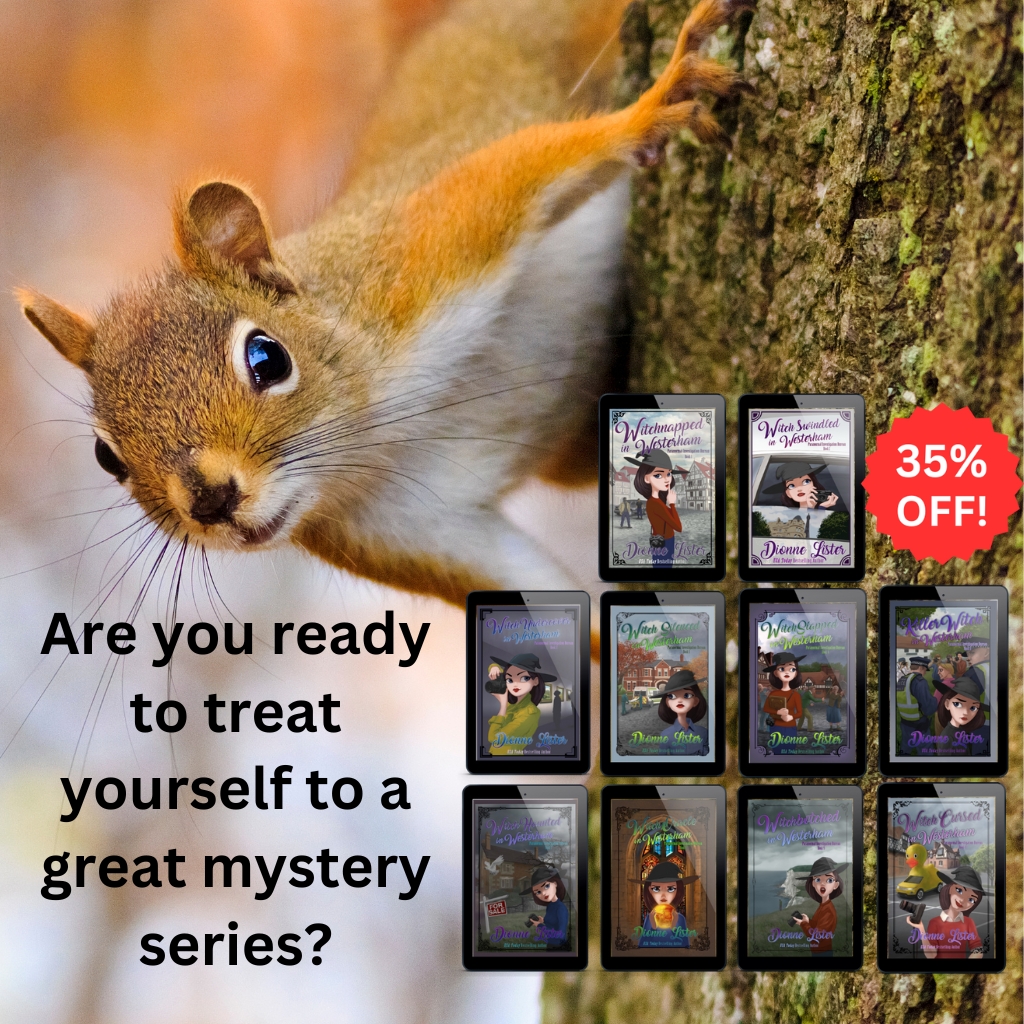 DionneLister's tweet photo. Looking to binge a fun mystery series but want a bargain? The first ten books in my bestselling series are discounted for a limited time. Buy direct from me and save! if you sign up, you get an addition 10% off! https://t.co/ztHpFCtM4P https://t.co/36ITA9MjGc