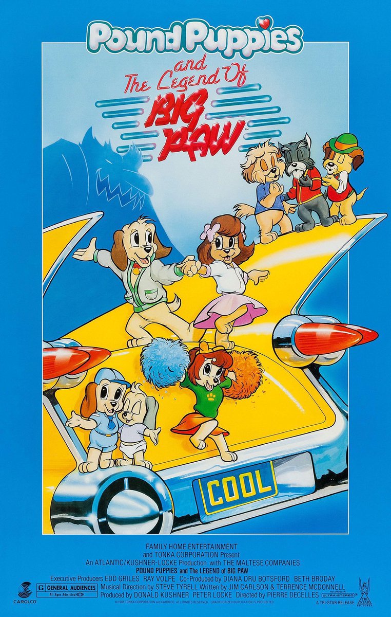FilmNewsNos's tweet photo. 🎬MOVIE HISTORY: 36 years ago today, March 18, 1988, the movie ‘Pound Puppies and the Legend of Big Paw’ opened in theaters!
#BrennanHoward #RuthBuzzi #HalRayle #BJWard #CathyCavadini #NancyCartwright #GregBerg #SusanSilo #TonyLongo #FrankWelker #GeorgeRose #PierreDecelles https://t.co/3O8Cf7FSkD