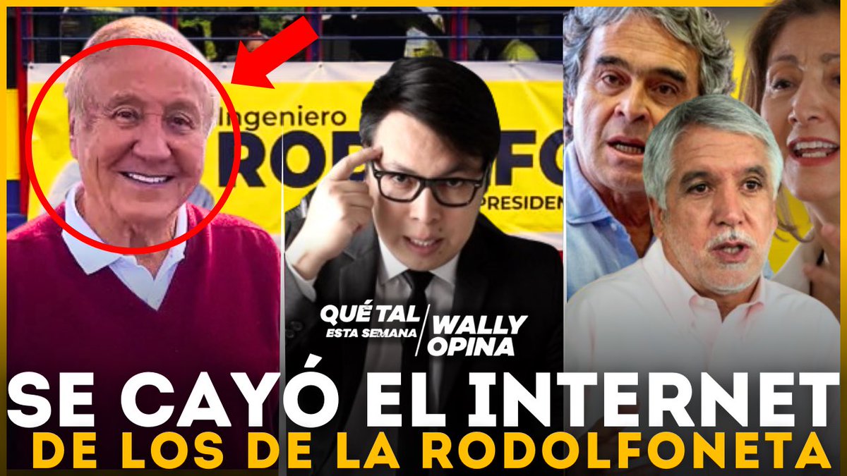 En este Wally Opina:

Ahora nadie conoce a Rodolfo Hernández. 🙈
—Se estrelló la Rodolfoneta y se les cayó el internet a todos sus pasajeros.

—youtu.be/Pnj_9o4Ho34?si…