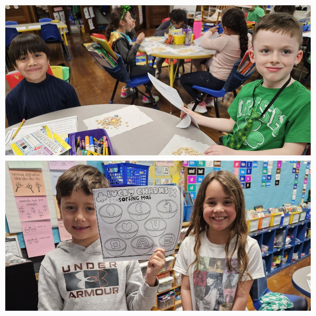 1-P had so much fun doing St. Patrick's Day activities on Friday! 🍀 @BetsyRossMahwah #MahwahConnects