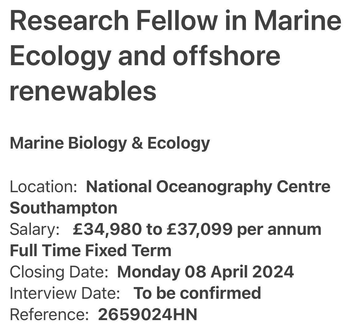 ***POSTDOC OPPORTUNITY*** We are recruiting, full details here: jobs.soton.ac.uk/Vacancy.aspx?r… Informal enquiries welcome. Position linked to @ECOWind_UK and working with interdisciplinary team led by @GodboldJasmin. Please retweet. DEADLINE 8th April.