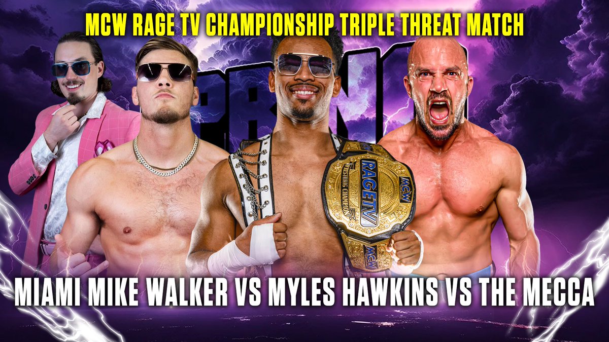 The #MCWRageTV Title will be on the line when we return to Frederick, #Maryland on the first stop of the 2024 #MCWSpringFever Tour from Frederick Elks Lodge 684‼️ 🎟️ linktr.ee/mcwprowrestling 🎟️ See @TheMylesHawkins defend the title against #MCW Legacy Champion @BJo_Mecca and a…