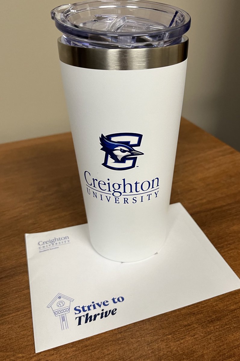 I love this newer tradition here in @CreightonDSS where we provide a gift to certain first-year students with an accompanying note from a faculty or staff member. We remind our students to strive to THRIVE here @Creighton  #JesuitEducated