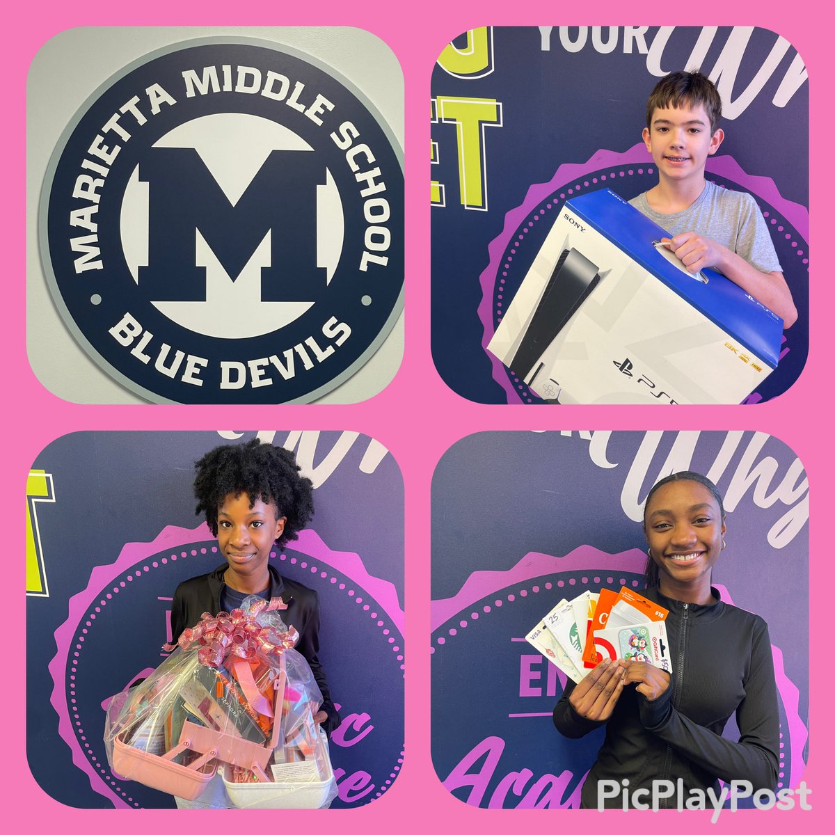 #PBIS is alive and well <a href="/MariettaMiddleS/">MariettaMiddleSchool</a>. Here are our gift basket winners!!! Congratulations to these students.