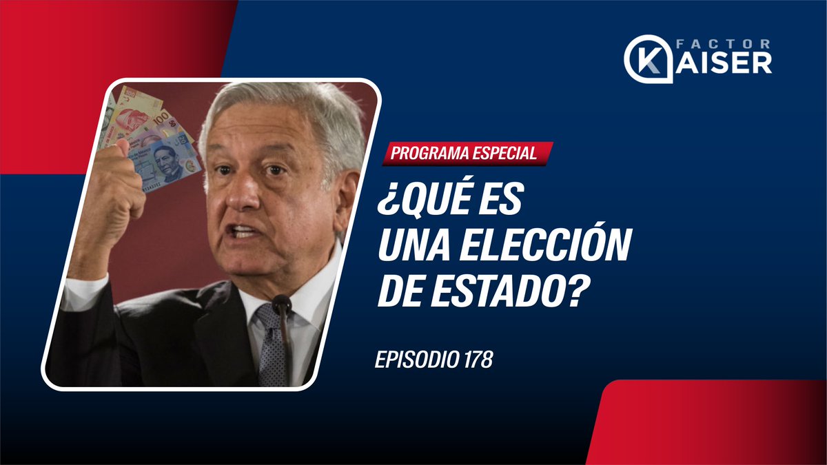 🚨HOY! EPISODIO ESPECIAL de @factor_kaiser 🚨 ¿Qué es una ELECCIÓN DE ESTADO? Con base en 10 ELEMENTOS te explico por qué estamos en medio de una ELECCIÓN DE ESTADO Pero también te doy una gran noticia: NO LES ALCANZÓ! ENTRA AQUÍ Y COMPARTE 👇🏼RT🙏🏻 youtu.be/lc9mA3bJ1Ck?si…