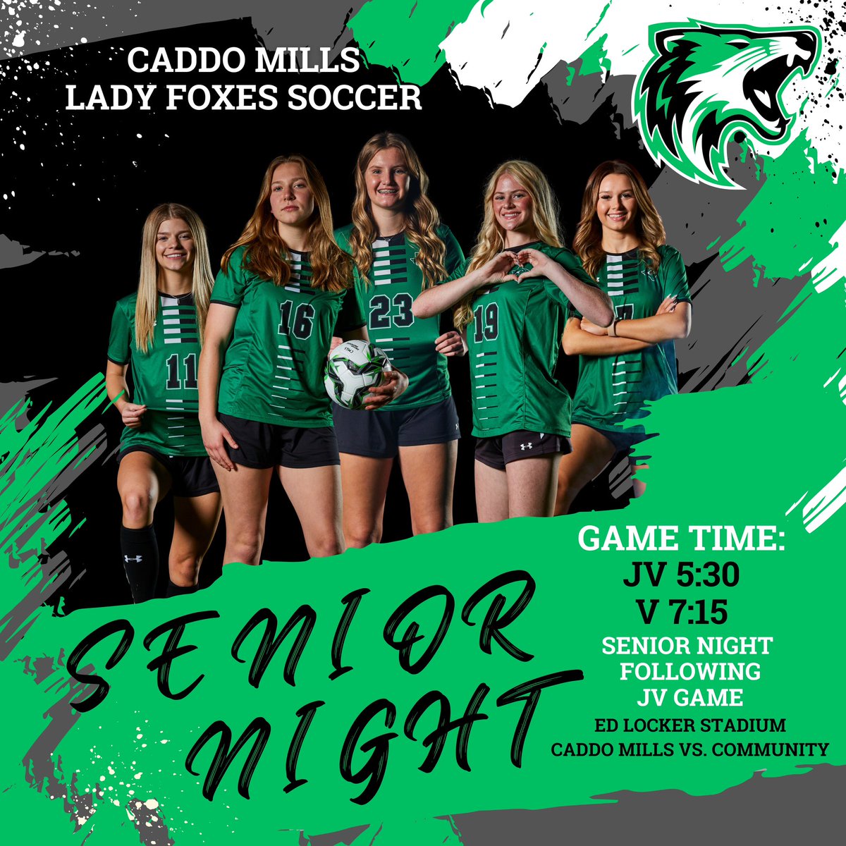 ladyfoxessoccer (@cmhsladysoccer) on Twitter photo Come out Wednesday night and support these 5 seniors and the Lady Foxes as they battle to secure a district championship!!!! <a href="/CaddoClub/">Caddo Mills Athletic Booster Club</a> <a href="/FoxUnleash/">Caddo Mills Fox Athletics</a> <a href="/CMLadyFoxes/">CMLadyFoxesAthletics</a> <a href="/CaddoMillsHS/">Caddo Mills HS</a> <a href="/KodiCrane/">Kodi Crane</a> <a href="/luke__allison/">Luke Allison</a> Come out Wednesday night and support these 5 seniors and the Lady Foxes as they battle to secure a district championship!!!! <a href="/CaddoClub/">Caddo Mills Athletic Booster Club</a> <a href="/FoxUnleash/">Caddo Mills Fox Athletics</a> <a href="/CMLadyFoxes/">CMLadyFoxesAthletics</a> <a href="/CaddoMillsHS/">Caddo Mills HS</a> <a href="/KodiCrane/">Kodi Crane</a> <a href="/luke__allison/">Luke Allison</a>