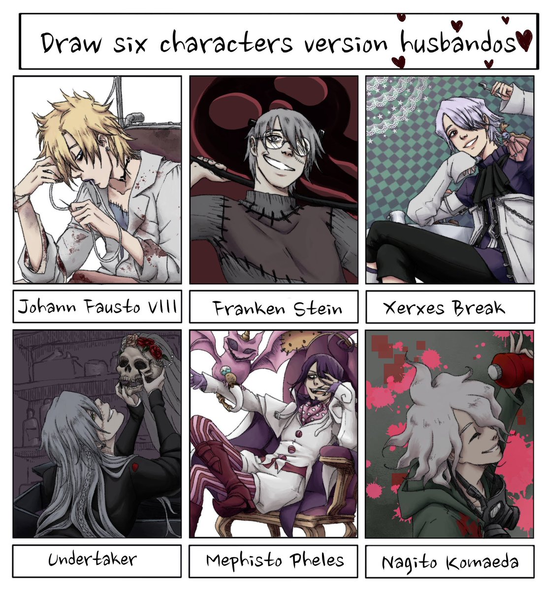 mad_pac_man's tweet image. Al fiiin traigo por aquí algo en lo que llevo un tiempo trabajando, granito a granito 🐜
Mi preciosa lista de husbandos en en challenge 😂
Están por orden de haberlos conocido, pero igual mi gusto no varió demasiado con los años 🙈
#drawsixchallenge #drawchallenge #husbandos