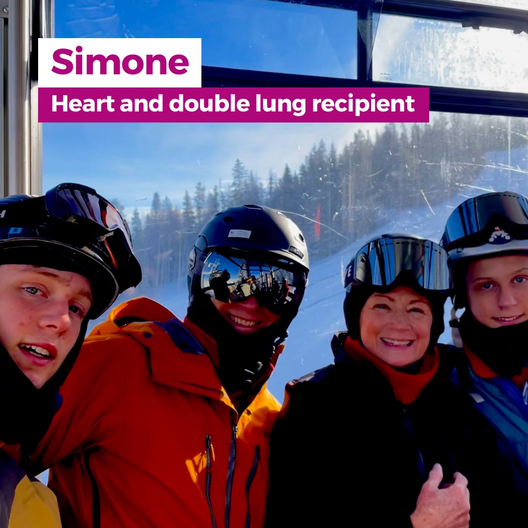 Simone was born with cystic fibrosis, and at just 22 was told she had just one month left to live. Then she received a life-changing call. Read Simone’s story here donatelife.gov.au/donation-stori… ⛷️💗👨‍👩‍👦‍👦 #organdonation #secondchances #cysticfibrosis #transplant