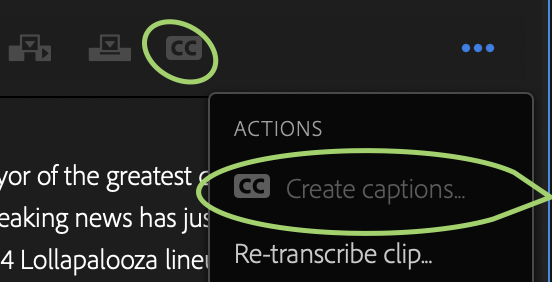 Anyone ever run into the button to Create Captions in Adobe Premiere not being active? It transcribes just fine and then won't let me add them to a video.