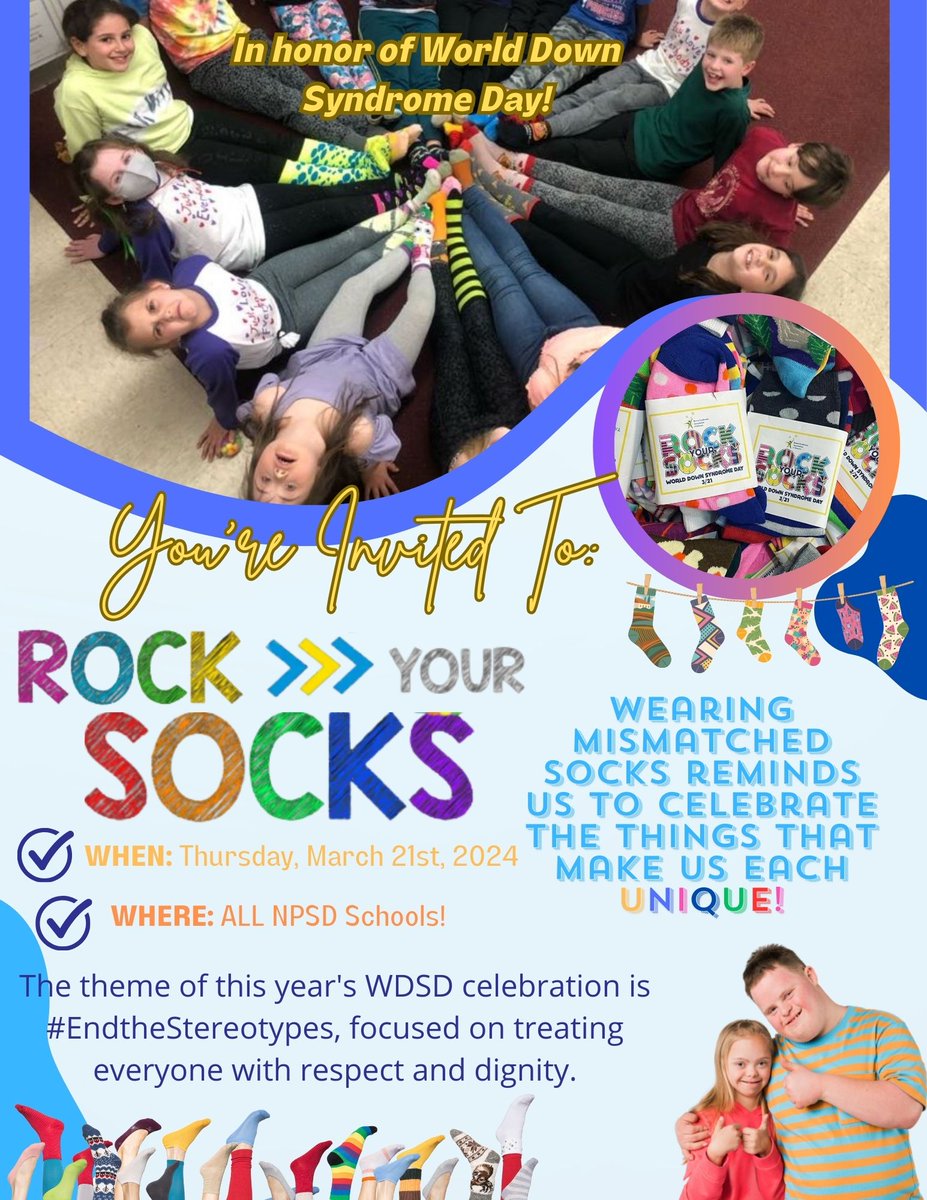 Let's Rock Our Socks @NPSD! 03/21/24 #EndTheStereotypes