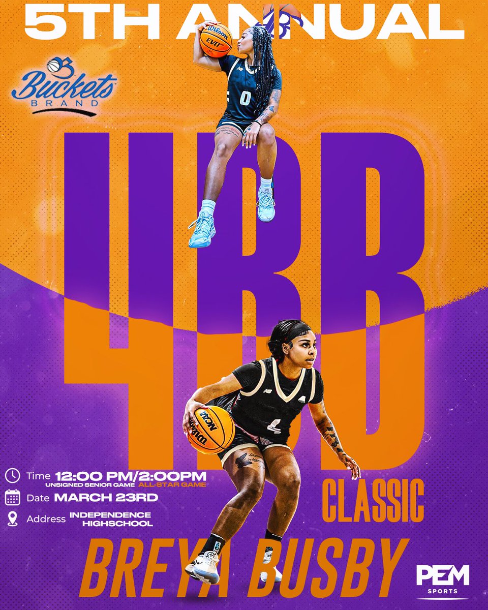4BBClassic's tweet photo. 5️⃣ DAYS AWAY!!!

💜 5th Annual #4BB Classic

🏀 Girls’ All-Star &amp; Unsigned Senior Games

📆 Saturday 3.23.24

📍 Independence HS (Charlotte)

🎟 $10 Entry

🎥 Livestream - @NFHSNetwork 

✍🏾 Media Requests - https://t.co/FPmFc5i4TU

👨🏾‍💼👩🏾‍💼 College Coaches - https://t.co/c7C35ukTvF https://t.co/NdZ7OBvKOy