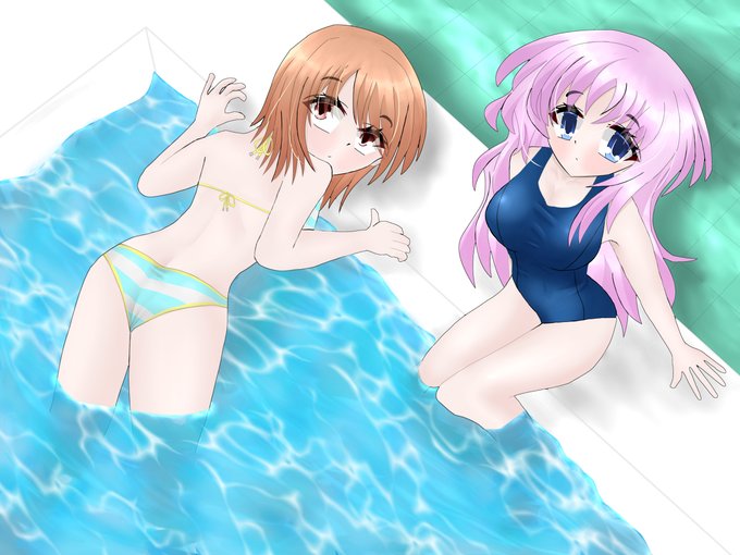 #イラスト 
#絵柄好みって人にフォローされたい 
#3月になったので水着イラストでTLを埋め尽くしませんか 
もう一つのアカウントで載せたイラストの再掲。
水着っていいよね～🥰‼️ 