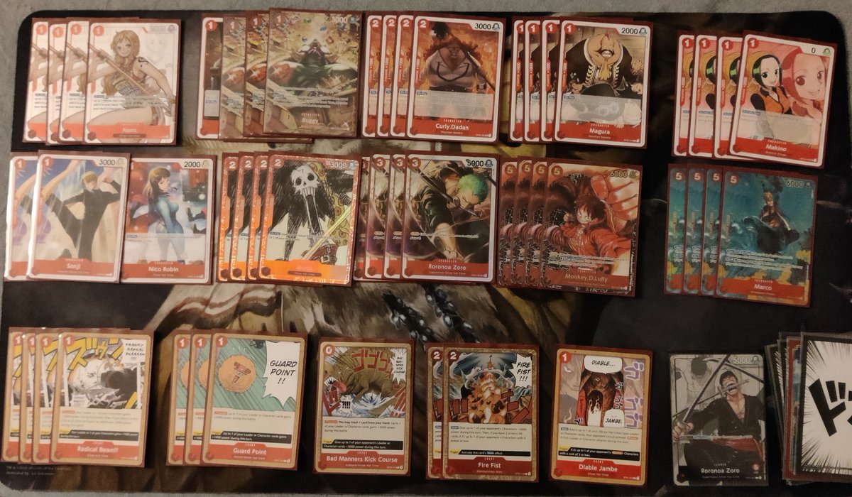 Refining Zoro for OP06!
Went 5-0 and 4-1 in the first week against such valuable players like <a href="/_Aley97/">Aley</a> and @enricoenricotcg 
The deck seems still viable in the format. The list need to be adjusted and tested over and over but it's a good starting point ⚔️♥️
#OnePieceTcg