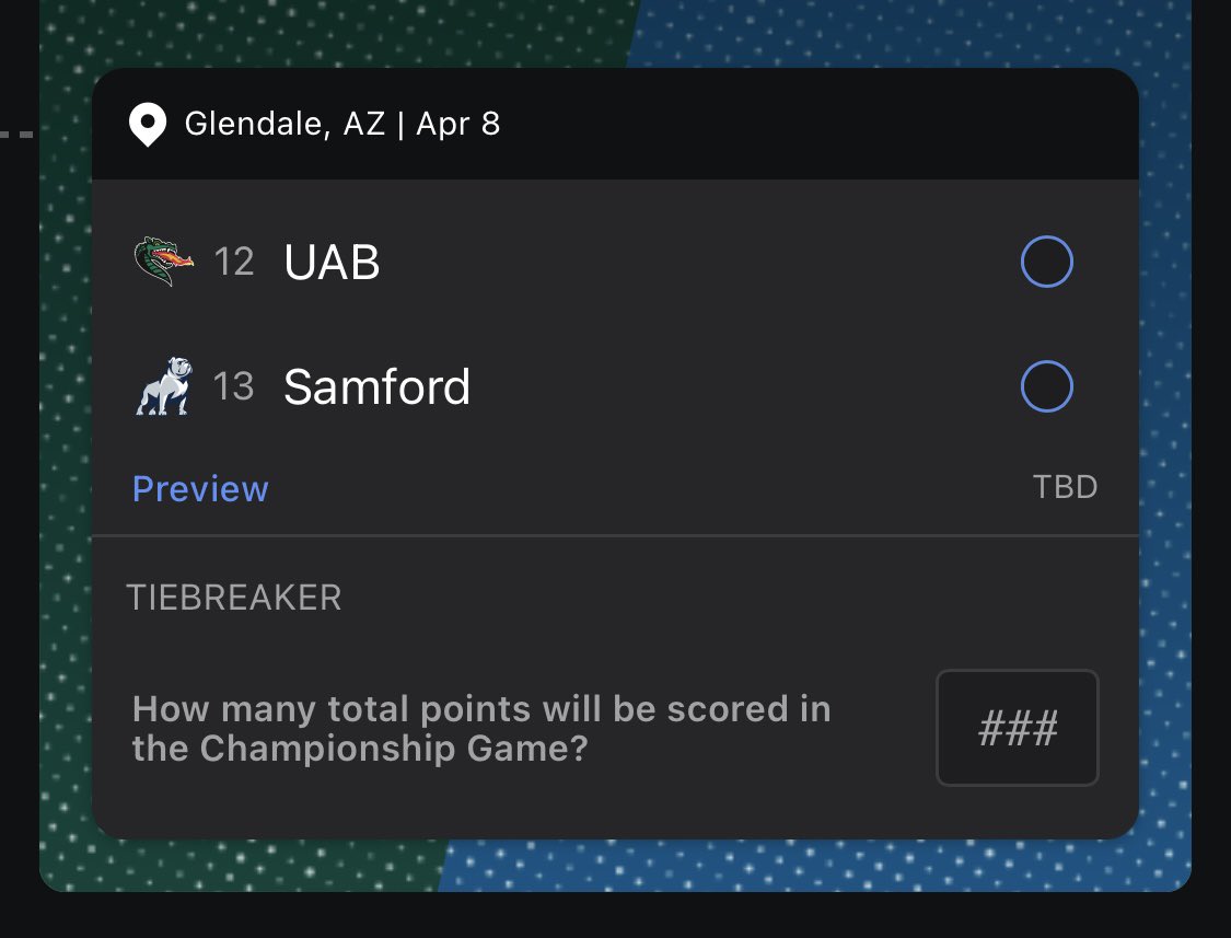 BirminghamSport's tweet photo. I’ve ran every scenario in my head and they all point to this. Would be big. #MarchMadness https://t.co/HJ0CpGkEs1
