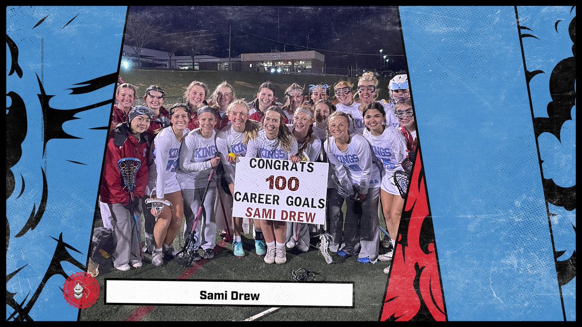 Congrats to Kings Senior Sami Drew for scoring her 100th career goal. It’s going to be a great season for the Sami and the Knights! @khsladylaxers @Kings_HS @Kings_Schools