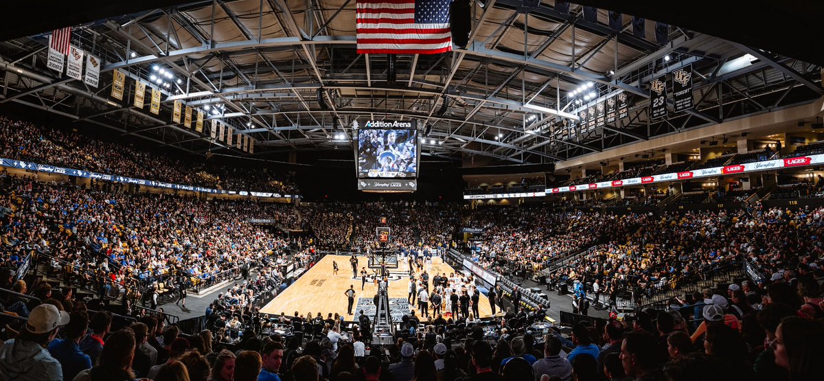 Because it’s an NIT game, Tues <a href="/UCF_MBB/">UCF Men’s Hoops 🌴</a> game will have a different feel than our Big 12 games. What to expect:
🏀 both teams will have &amp; limited to 29 member pep bands &amp; spirit squads
🏀 both teams intro videos will play
🏀No lights off at any time 😢
🏀🌴 fronds still permitted