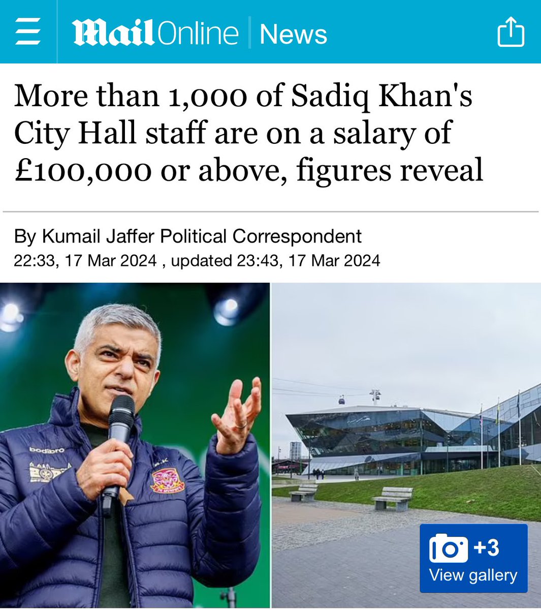 Sadiq Khan’s legacy: 💰 772 six figure earners in TfL alone 💰 18 TfL employees on over £250,000 💰 Sadiq paid himself £171,587 in 2022-23, up £21,000 from four years ago What do you get? 💸 4.99% council tax increase 💸 ULEZ tax 💸 Mayoral tax doubled to £471 🔪 Knife crime up…