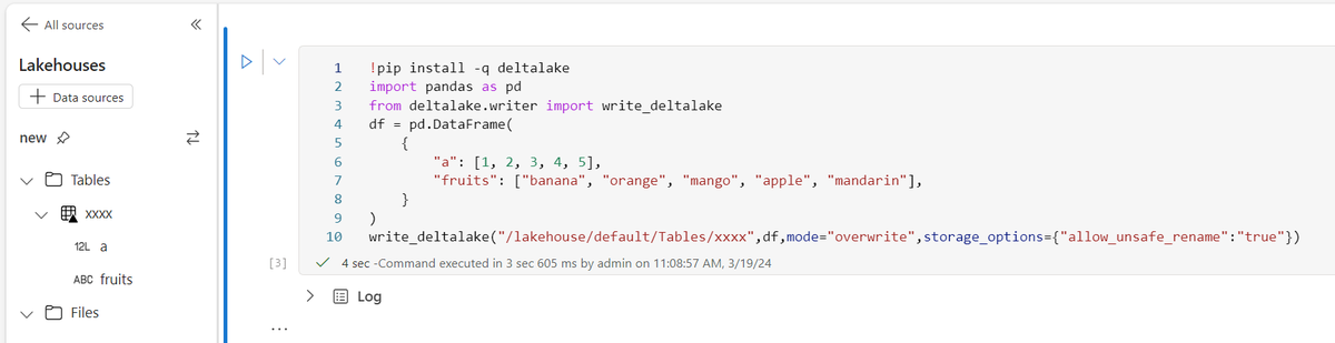 writing to #Fabric #onelake using a local Path is now supported for #Deltalake Python🎉🪅🥳❤️🎉🎉🎉🎉🎉🎉