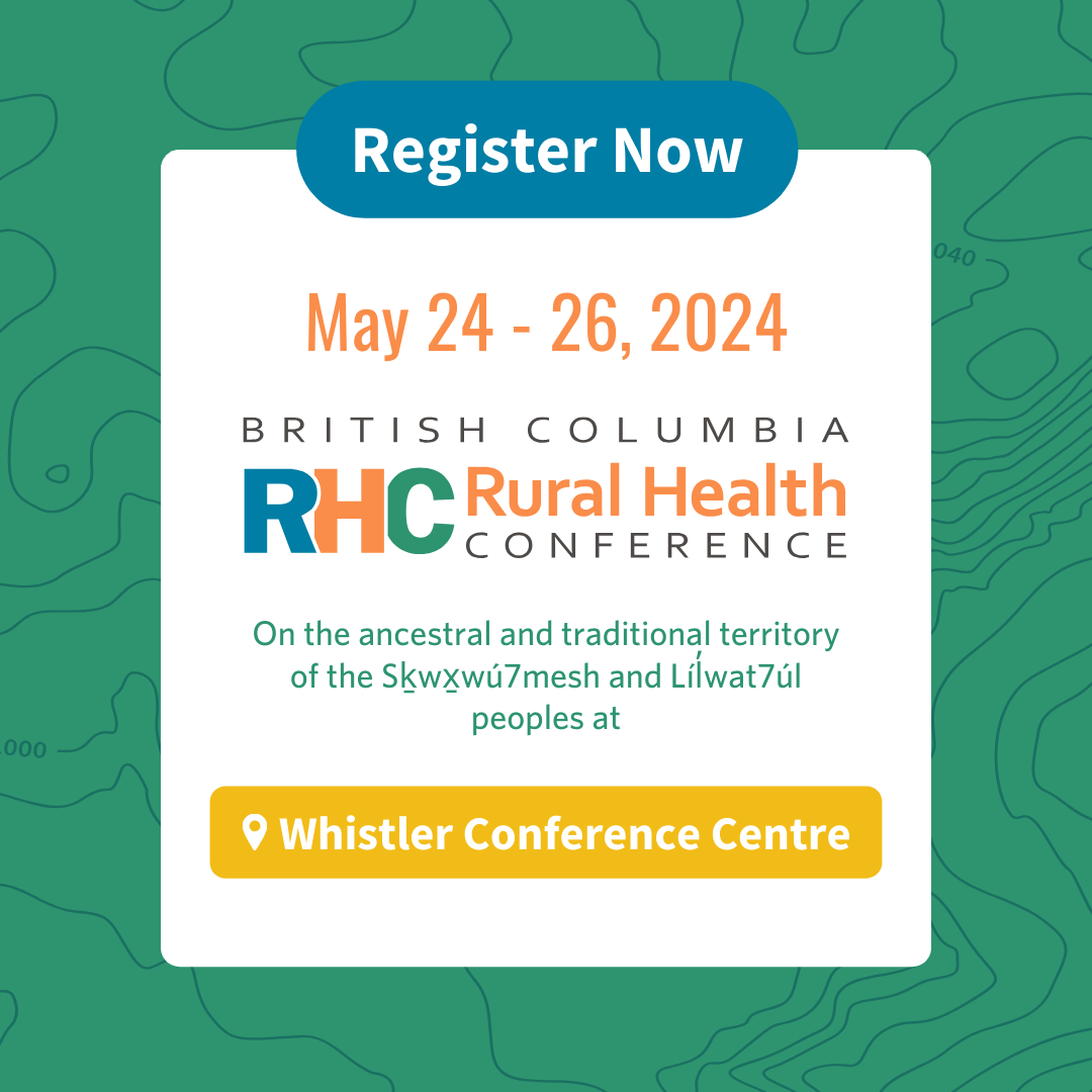 Registration is open for RCCbc’s 2024 BC #RuralHealth Conference May 24-26. Join your rural health colleagues for a weekend of connecting, learning & experiencing nature-wrapped Whistler. Register: bit.ly/RHC24reg #BCRHC