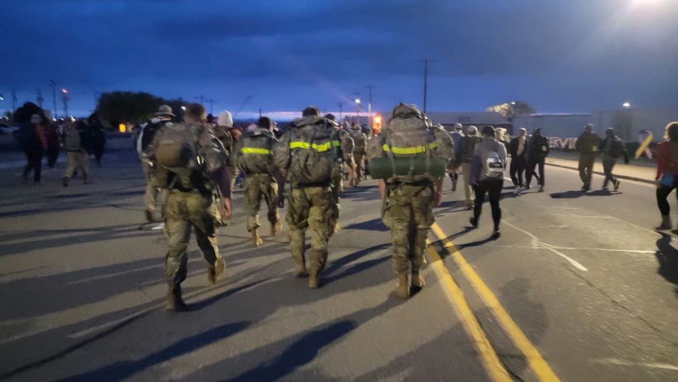 MtRushmoreROTC's tweet photo. Congrats to #MtRushmoreBn for completing the Bataan Deathmarch in NM! CDT Barnhart, Derting, McGlynn, Patch, Patton, Scott &amp; Weavill, with CPT Huskey &amp; MAJ Lundeen trekked 26.2 miles! #Leaderswanted #3BDE #traintosucceed @3rdrotcbrigade @armyrotc @sdsmt @BlackHillsState https://t.co/ujRYsbgzxC