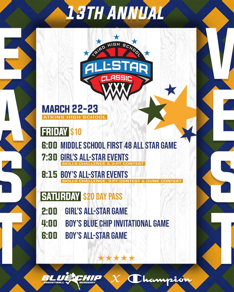 🗣️COLLEGE COACHES, YOU DO NOT WANT TO MISS THIS YEARS’ ALL-STAR GAME‼️‼️

Use the link below to registered to our Coaches’ Database, to receive a copy of this year’s roster with contact info FOR FREE‼️‼️‼️

bluechipbasketballacademy.com/college-coache…