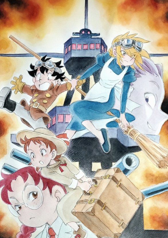 最初のラフからは左右反転したのが、2巻の表紙。

>超音速の魔女 