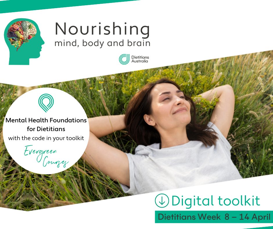 Mental health is everybody’s business. We all have a responsibility to uphold wellbeing – no matter where we work. For a limited time get 15% off our #CAL Mental Health #EvergreenCourse. Find the code in your #MindBodyBrain toolkit: bit.ly/4c9ctLg #DietitiansWeek2024