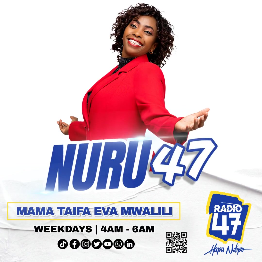 Good morning, karibu ndani ya #NuruNaEvahMwalili. Je, unasikiliza ukiwa wapi? #HapaNdipo Wavuti: radio47.fm