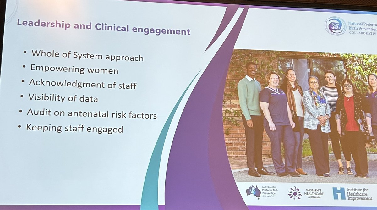 Great lessons from hospitals in the Preterm Birth Prevention Collaborative in Canberra today Armadale Hospital on the importance of #leadership and #clinical engagement for the success of #everyweekcounts @PretermAlliance