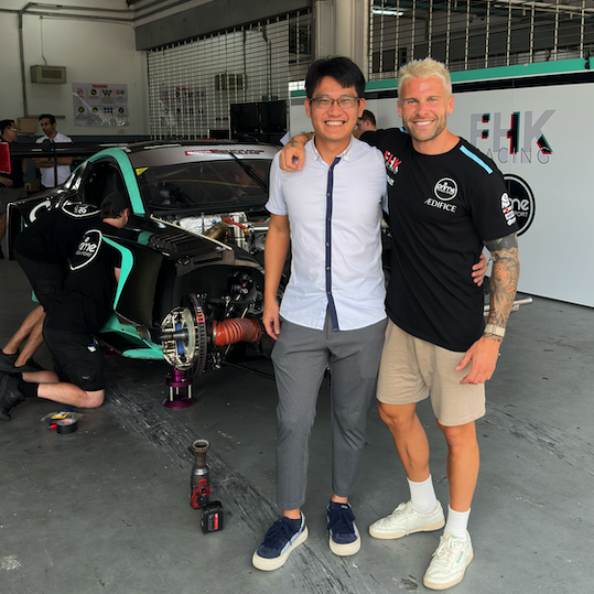 JonoTYT's tweet photo. Our CTO @vailance popped out to support me at the Sepang 12 Hour over the weekend. Happy to start the season with a podium 🥈

How do you think @BountyTemple would look on our Aston Martin GT3 car? 😎💎 https://t.co/tGxsLPbbLC