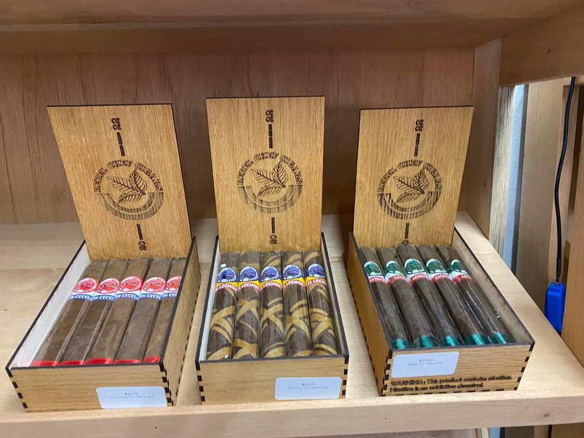 Stories is excited to introduce Rebel Chef Cigars to our members and customers, available in the humidor starting tomorrow. 
#storieslounge #DowntownLufkin #cigar #CigarLife #humidor #StoriesCigarLounge #WriteYourOwnStory #CigarAuthor