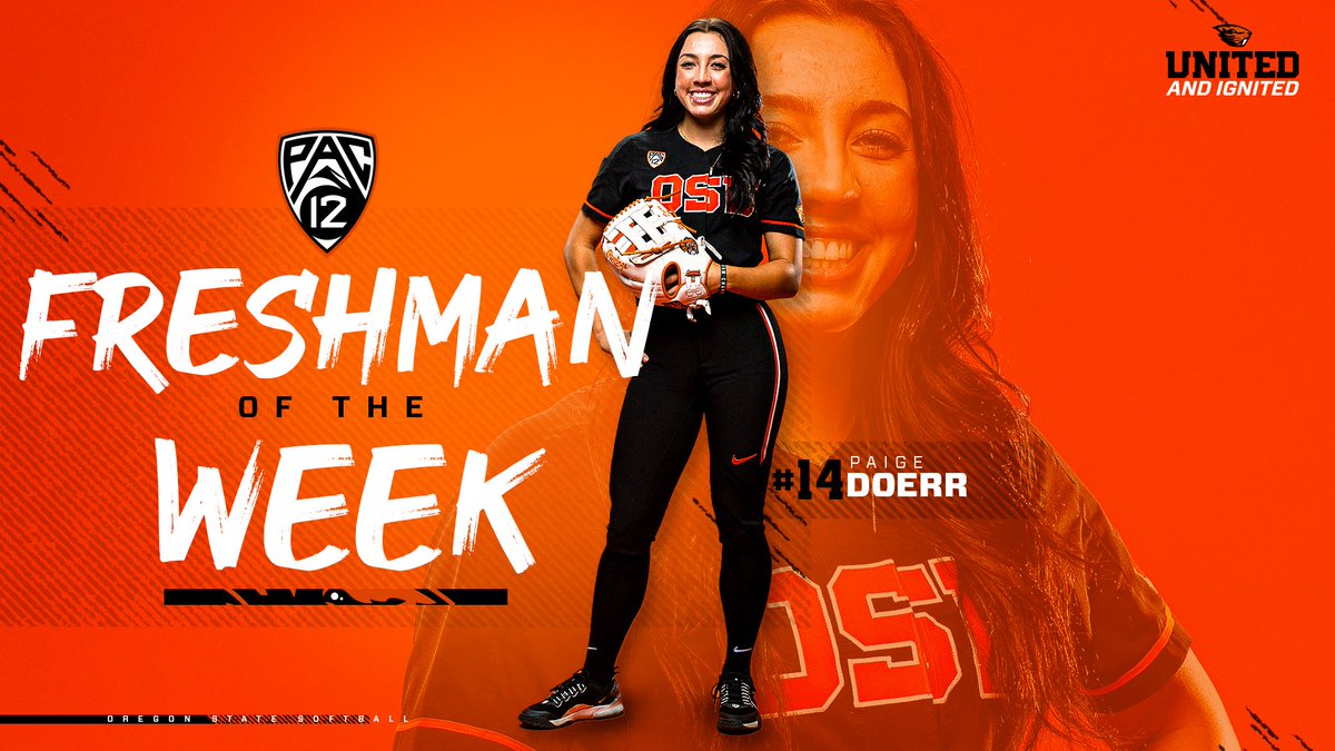 𝙁𝙧𝙚𝙨𝙝𝙢𝙖𝙣 𝙤𝙛 𝙩𝙝𝙚 𝙒𝙚𝙚𝙠 After a .444 batting average, three RBI and a home run, Paige gets her first conference nod of her career! linktr.ee/BeaverSoftball #GoBeavs