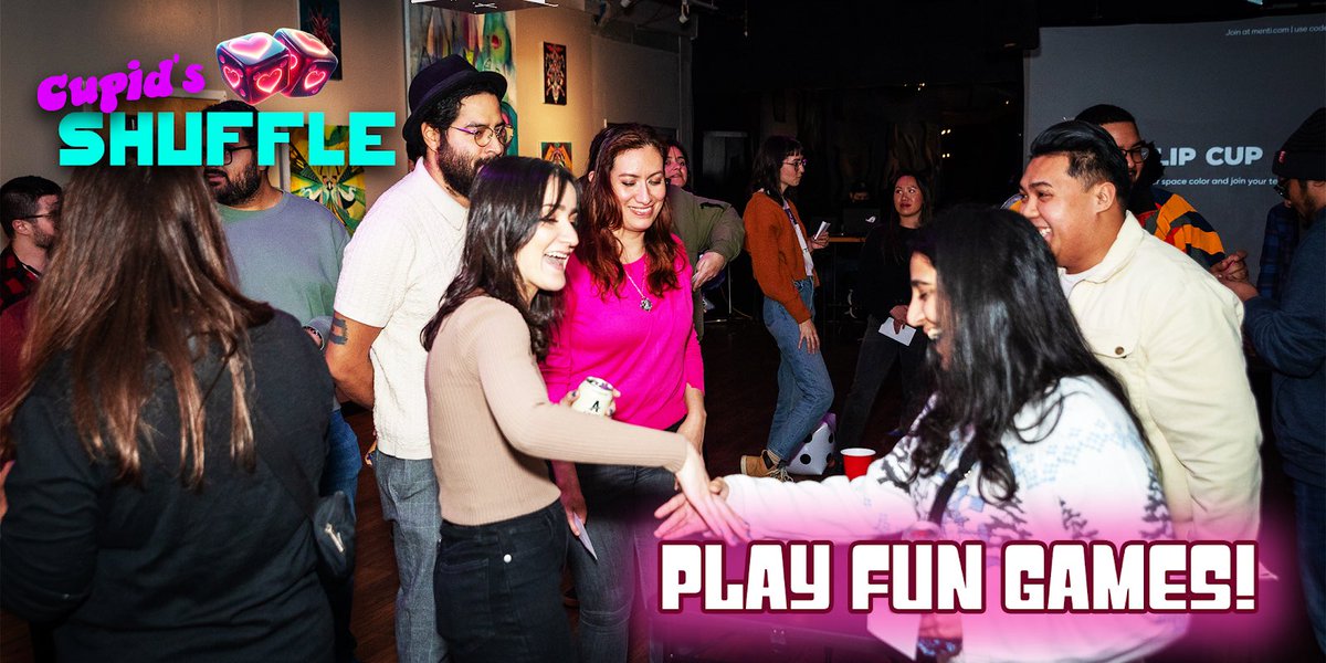 sipstudiosjc_'s tweet photo. Feeling lonely? Come meet your special someone at our new Game Show Cupid’s Shuffle! This Wednesday (March 13th) 

🎟️ Tickets: https://t.co/UtHYCTcIkI https://t.co/MS6YGX5Ry6