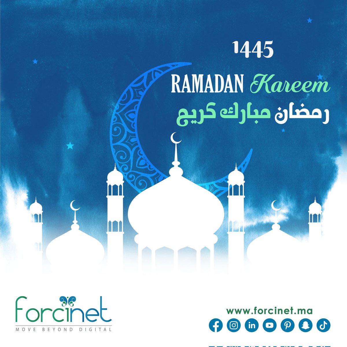 Forcinet's tweet photo. 🎊 #Forcinet wishes to all muslims around the world a prosperous and blessed #Ramadan. May this holy month bring you happiness and wellbeing.
رمضان مبارك كريم لكل الأمة الإسلامية، أهله الله عليكم بالصحة و السعادة.
#Forcinet
#Ramadan_2023 #Ramadan1445 #رمضان #رمضان1445 https://t.co/SGBijhcWNf