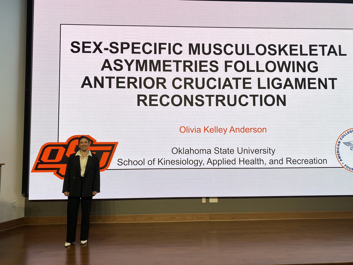 o_anderson1's tweet photo. Incredible experience at the 2024 @csacsm conference! I had the privilege of presenting a collaborative project with the @okstate MAAX Lab @DrBreeBaker and @JCC_PhD at @TCU on sex-specific musculoskeletal asymmetries post-ACL reconstruction. Next up, Boston! @ACSMNews https://t.co/ZyagneGGQi