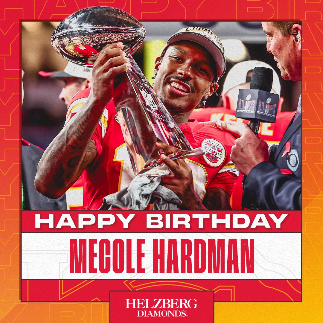 Chiefs's tweet photo. Happy Birthday to the guy who sealed our Super Bowl win 🎉 @MecoleHardman4 https://t.co/1v2b8nzSL0