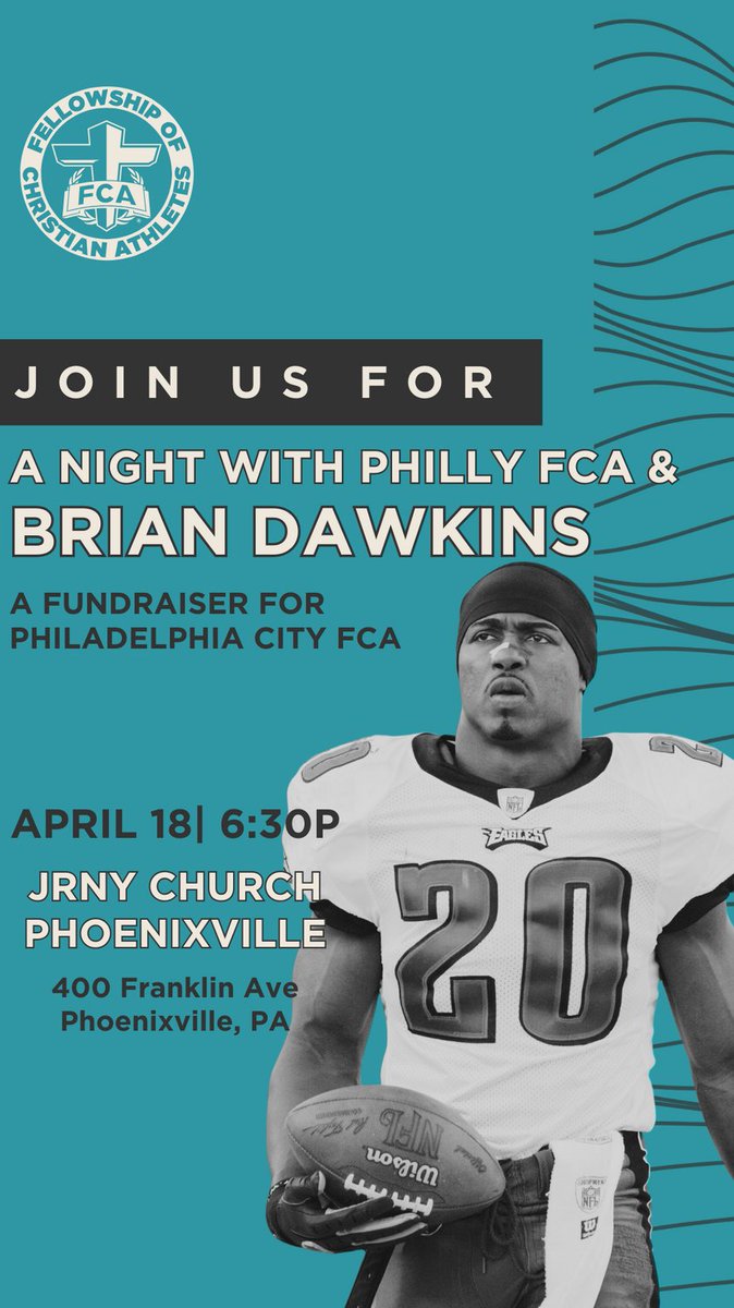 Don't miss this event! April 18 at 6:30p <a href="/JRNY/">JRNY</a> Church Phoenxiville.  Click here to register! phillyfca.rallyup.com/dawkins
