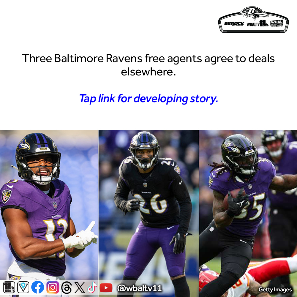 wbaltv11's tweet photo. Three Ravens free agents have agreed to terms with new teams. See where they're heading, and stay with 11 News as NFL free agency frenzy continues.

Gus Edwards: https://t.co/yAo38h8zFq
Geno Stone: https://t.co/0eLqFvYcDW
Devin Duvernay: https://t.co/ItQjlRdlB6 https://t.co/7FIm6fuVFn