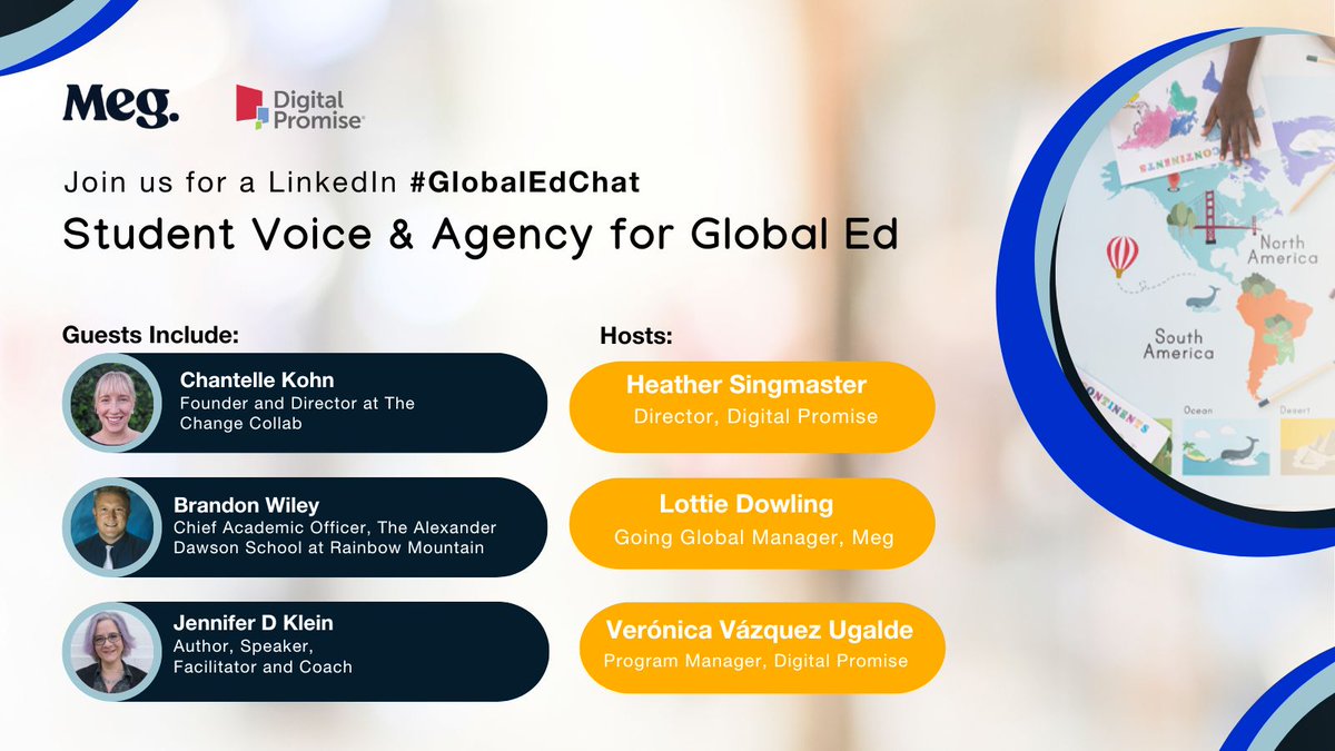 Our next #Globaledchat is tomorrow, Tuesday, March 12 at 8pmET. It will be over on LinkedIn Audio - RSVP here: linkedin.com/events/student… #globaled #teachsdg
