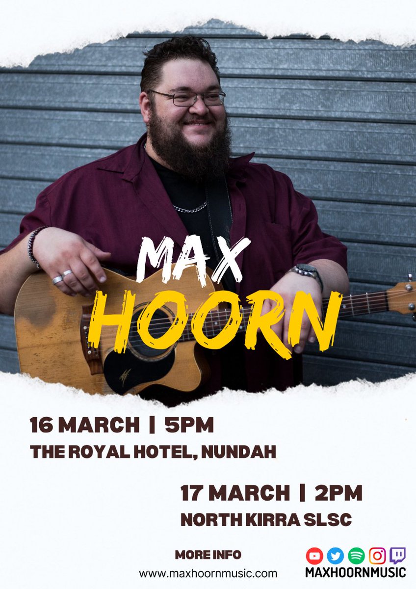 Weekend gig guide. 
Saturday - Royal Hotel, Nundah from 5pm
Sunday - North Kirra Surf Life Saving Club from 2pm

#livemusic #music #qldmusic #supportlivemusic #matonguitars #singersongwriter #northkirra #nundah #summeroffun #gigs #gigguide #matonguitars #loopy #qscaudio