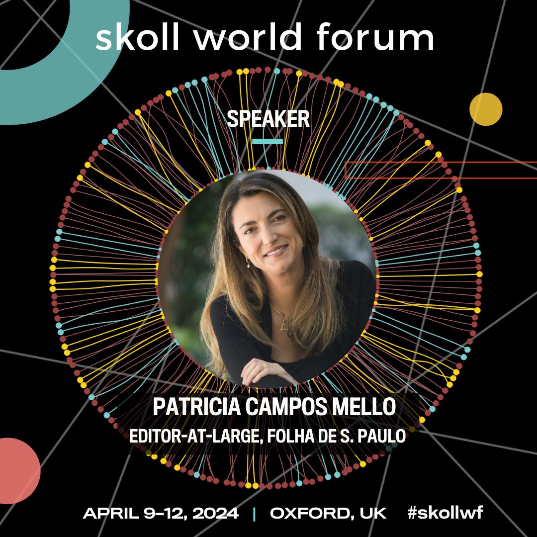 SkollFoundation's tweet image. 🎙️ #SkollWf Speaker | We're delighted to reveal that @Camposmello, Editor-at-Large for @Folha, is joining this year's Skoll World Forum as a featured speaker! Join us online 👩🏾‍💻 from April 9-12 to watch the Forum.

📥 Free RSVP: ➡️ skoll.wf/42QSAUL
🗓️ Deadline: April 8th