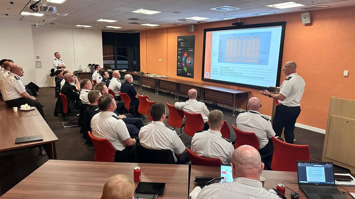 CheshireFire's tweet photo. It was great to welcome our on-call managers to headquarters this evening for our 6 monthly conference. #NeedMore #ThinkOnCall https://t.co/EJANhzPg5l