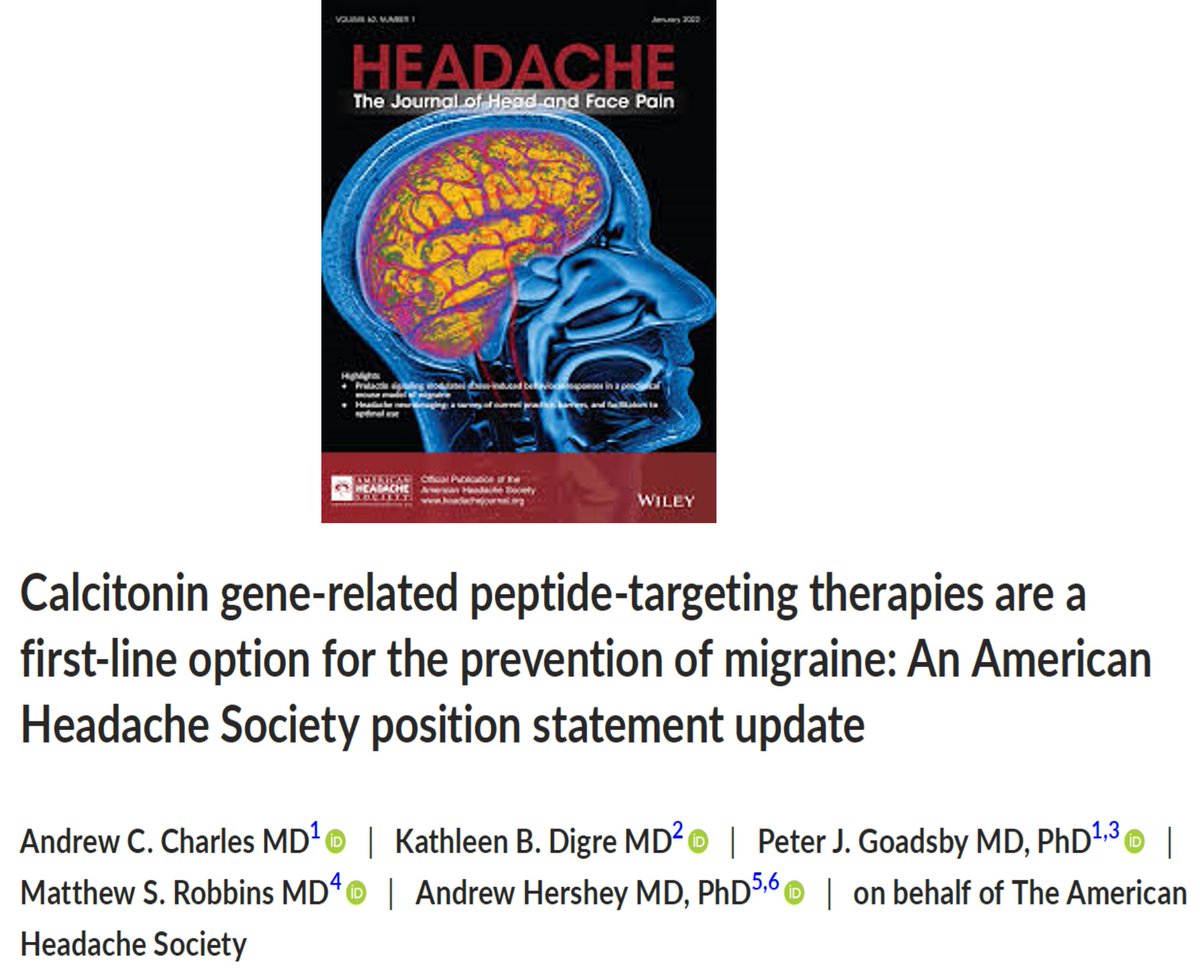This just published online in the Headache journal. Overwhelming evidence and clinical experience supporting the use of these transformative therapies as first-line approaches.