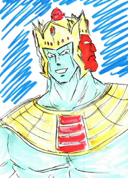 #1日1肉3/7分。3月7日は佐々木梓の誕生日だったので、水色の悪魔らくがき。 