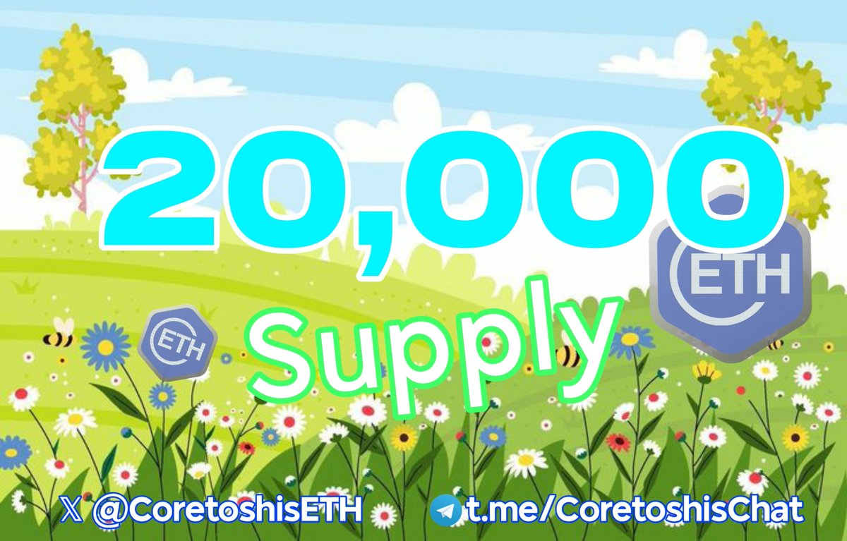 #Coretoshis Ethereum 

#cETHToken 💛

The limited supply of 20,000 $cETH tokens, with 4,000 already burned, Owning your first $cETH It’s like owning a piece of digital history! ⚡️🔥

To the moon 🚀💙