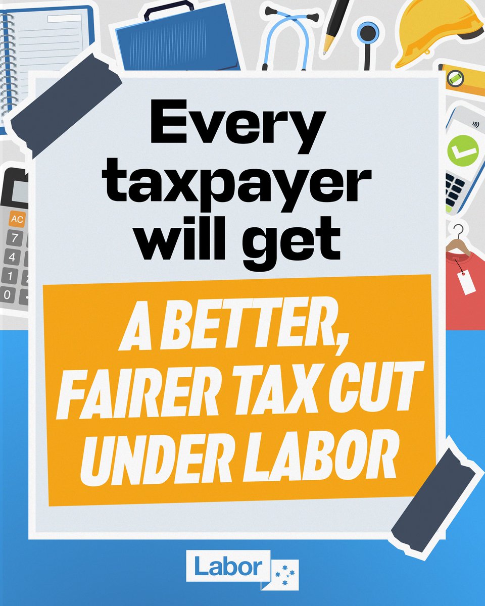 The Member for Farrer doesn't want you to know the following:

Average tax cut: $1,359 in Farrer
Number of taxpayers receiving a larger tax cut than previous design: 66,000 in Farrer

The Member for Farrer wants to reverse these tax cuts if she had the chance.