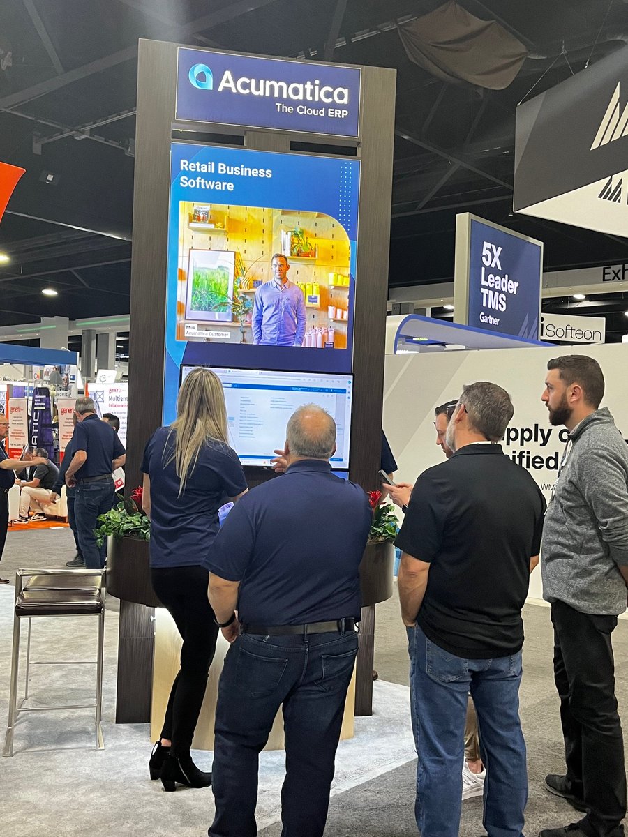 Acumatica's tweet photo. Some of the Acumatica crew is at MODEX 2024 this week! We're talking all things supply chain, logistics, and distribution.

See why distribution companies rely on us → https://t.co/elX2fMrwg1 https://t.co/yqlwDZwP9A