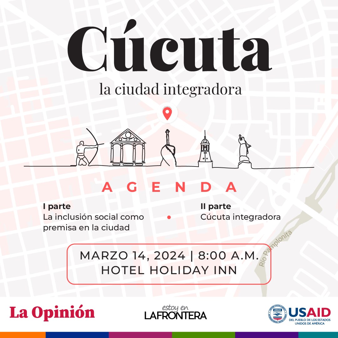 Te esperamos el 14 de marzo a las 8:00 a.m. en el Hotel Holiday Inn para hablar sobre la inclusión social como pilar fundamental para una zona como Cúcuta, tierra fronteriza. ¡Haz parte del cambio 🤝! Agéndate: bit.ly/49wdScU

#OportunidadesSinFronteras #ProyectoIntegra