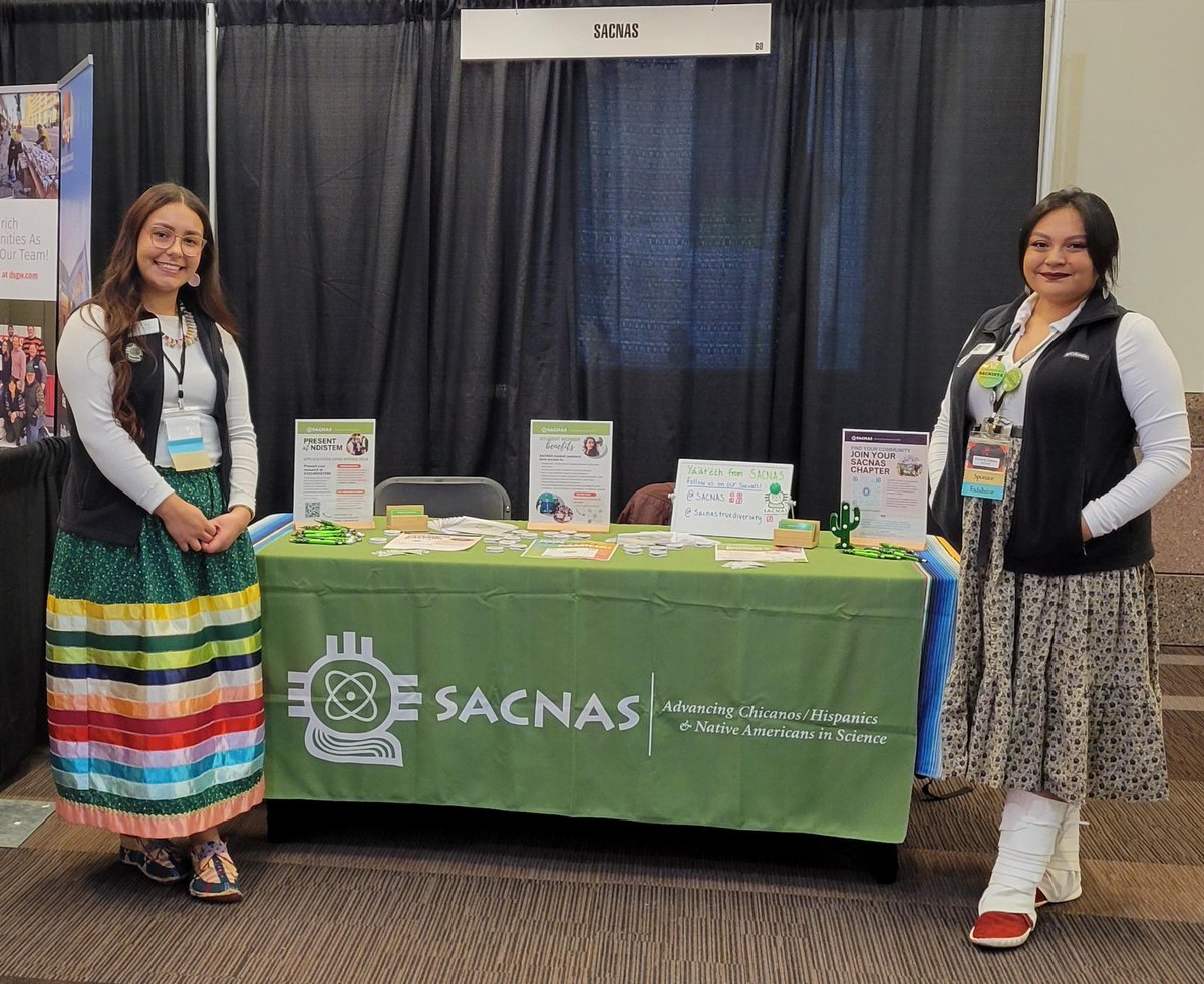 SACNAS's tweet photo. Hey #AIHEC 👋 #SACNAS is here at #AIHEC2024 in Minneapolis, MN. Come stop by our booth and meet our incredible team, learn more about our #TCUchapter , or snag some free goodies!

Missed us? Don't worry! We hope to see you real soon for #2024NDiSTEM in Phoenix Oct 31st-Nov 2nd! https://t.co/IMYa0AassO